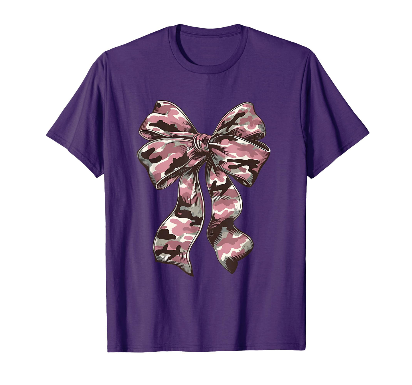 Pink Camouflage Old Camo Bow Camo Coquette Bow Hunting Women T-Shirt