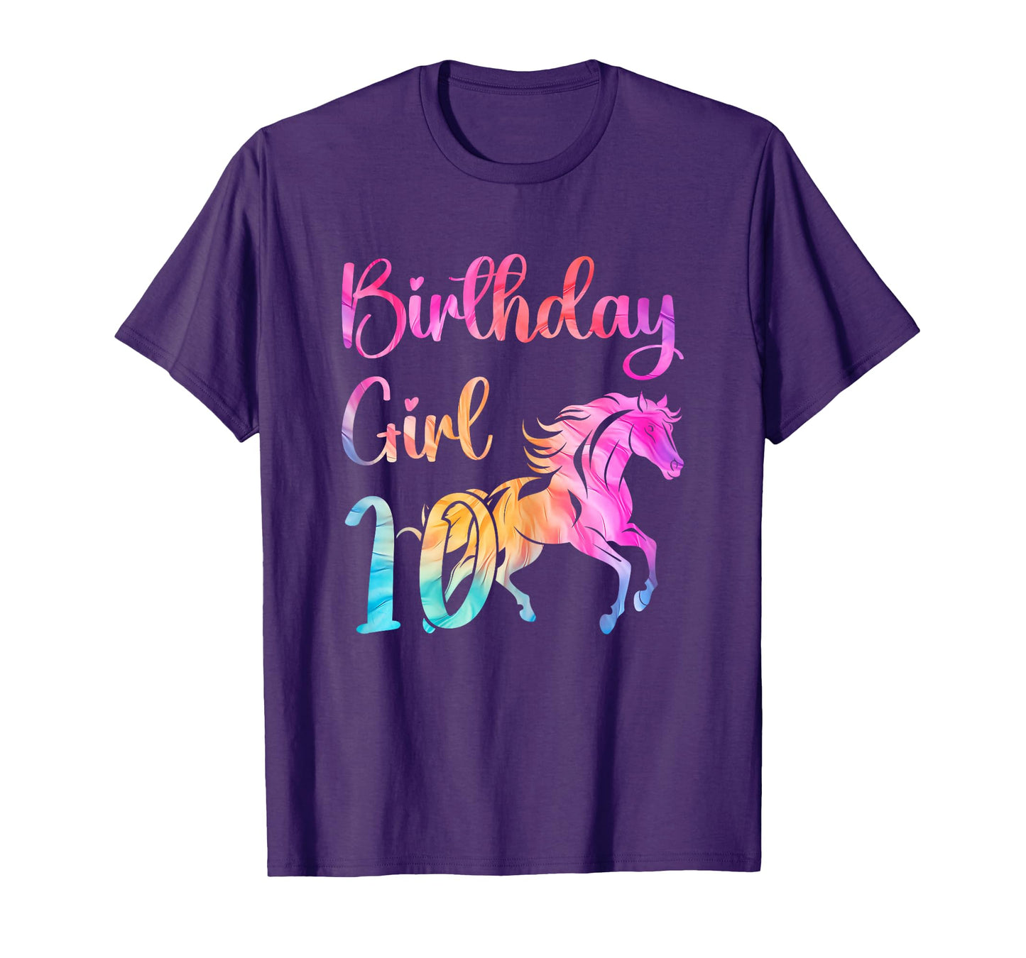 10th Birthday Horse 10 Year Old Girl Birthday Horse Lovers T-Shirt