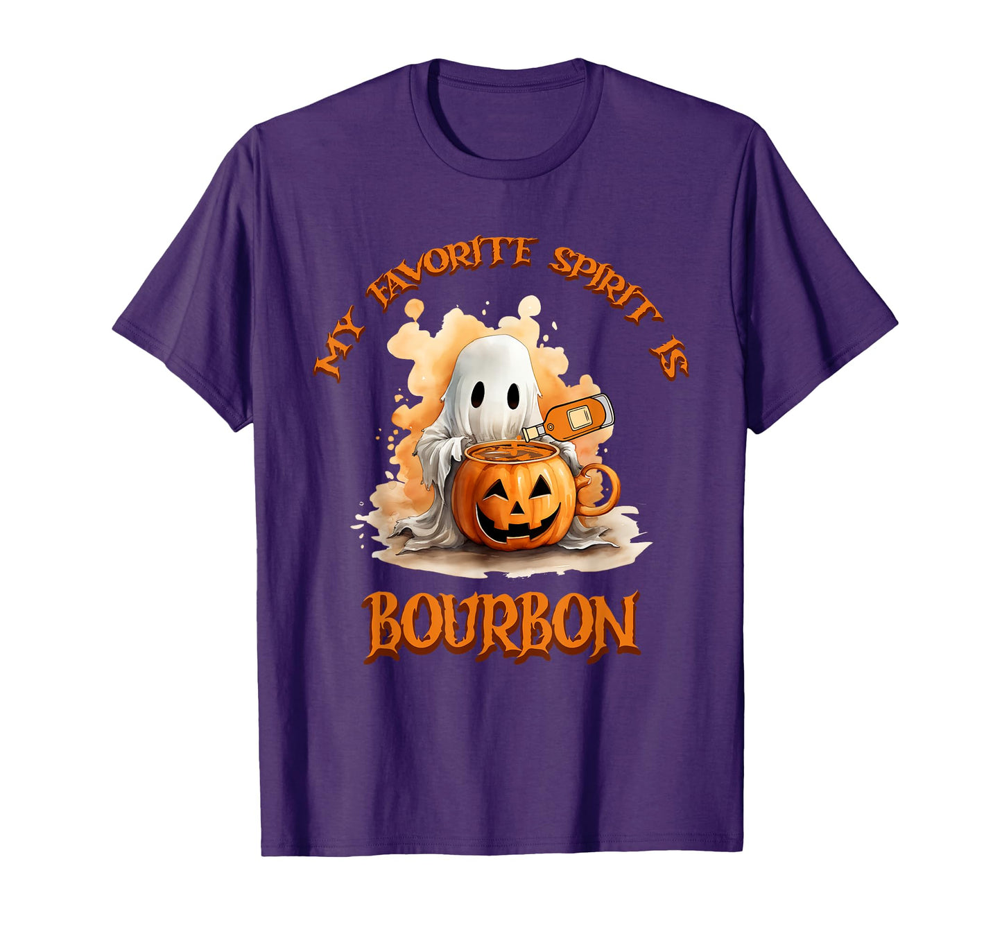 Bourbon My Favorite Spirit Is Bourbon Happy Halloween Boo T-Shirt
