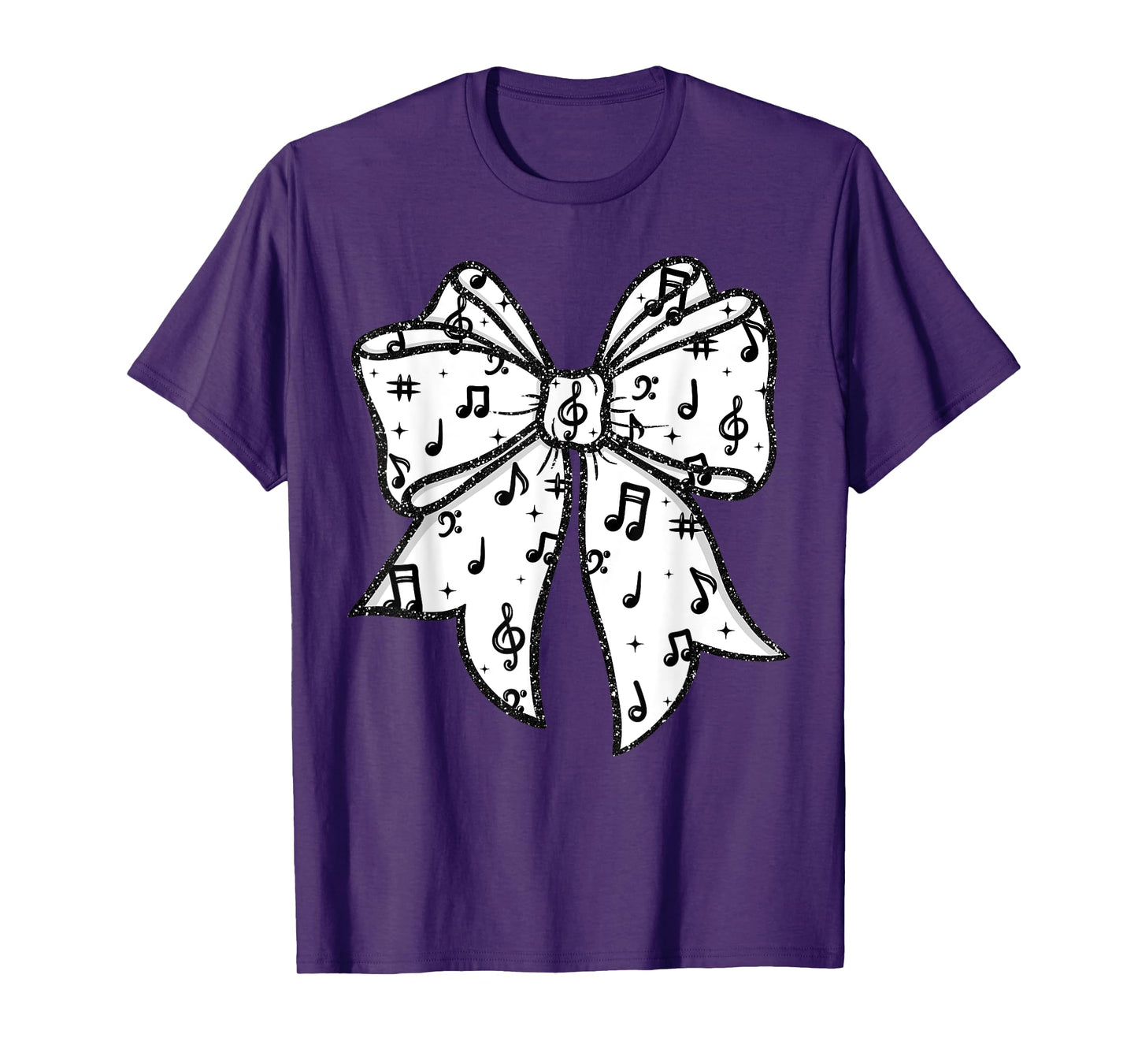 Music Notes Coquette Bow Music Teacher School Musician Band T-Shirt