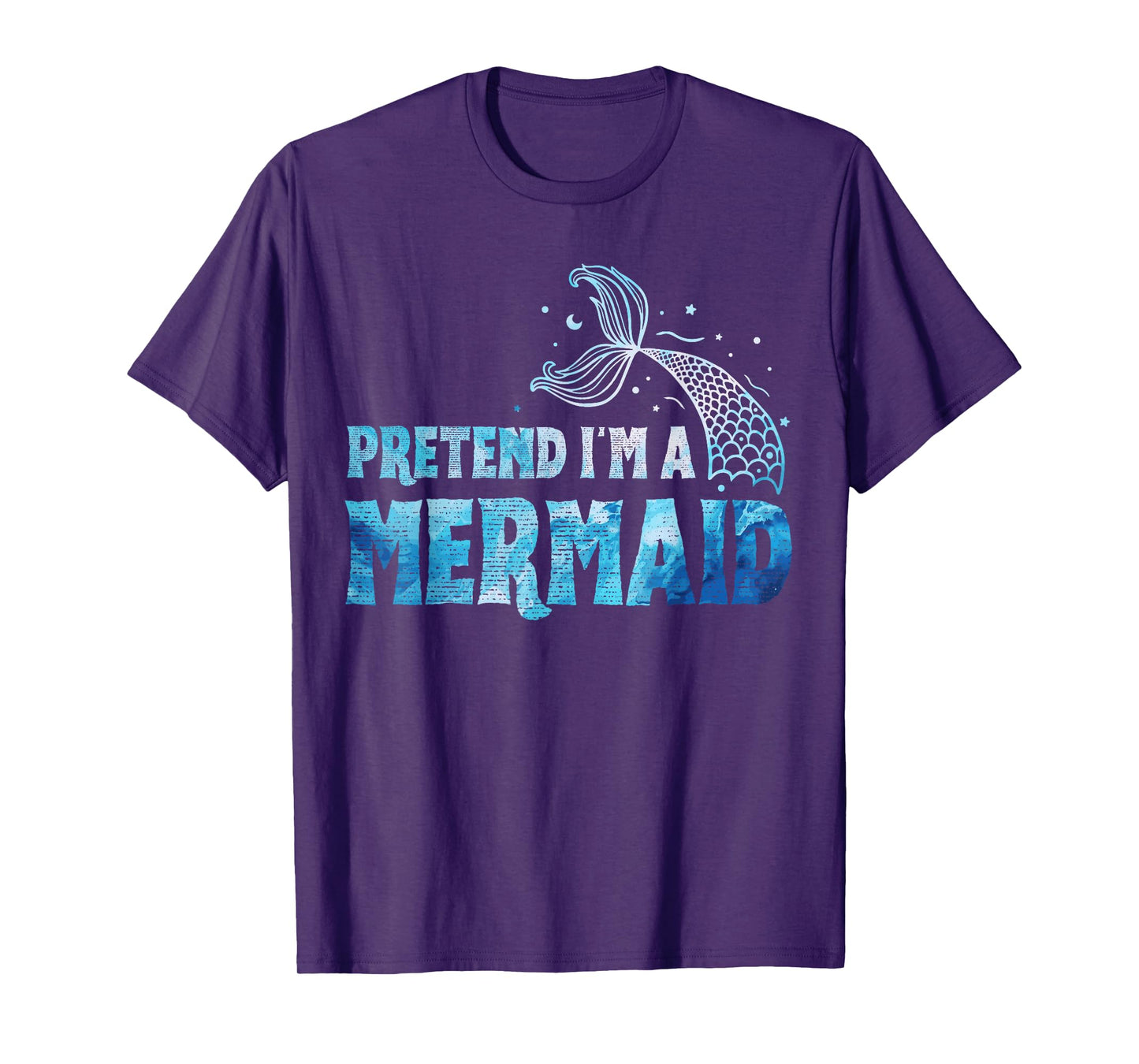 Pretend I'm A Mermaid Lazy Funny Mermaid Halloween Costume T-Shirt
