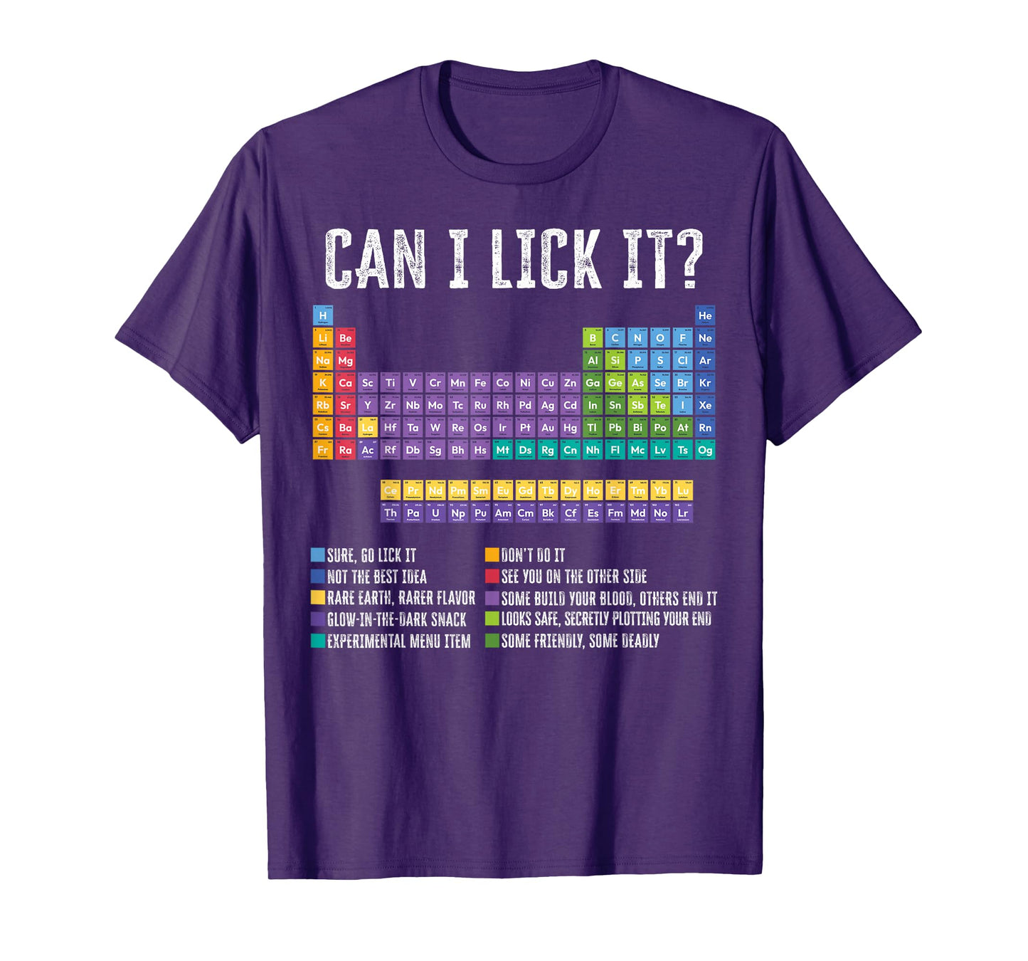 Can I Lick It Periodic Table Funny Chemistry Element Teacher T-Shirt