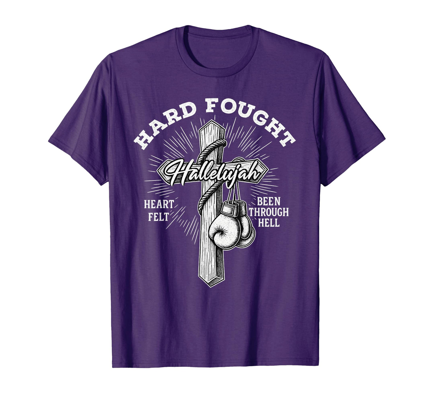 Breast Cancer Awareness Christian Hard Fought Hallelujah God T-Shirt