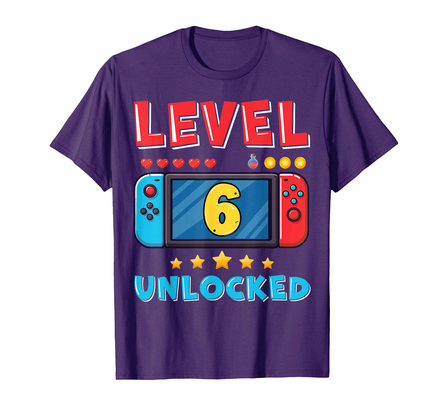 6 Year Old Bday Decorations Son Gamer Boy 6yr 6th Birthday T-Shirt