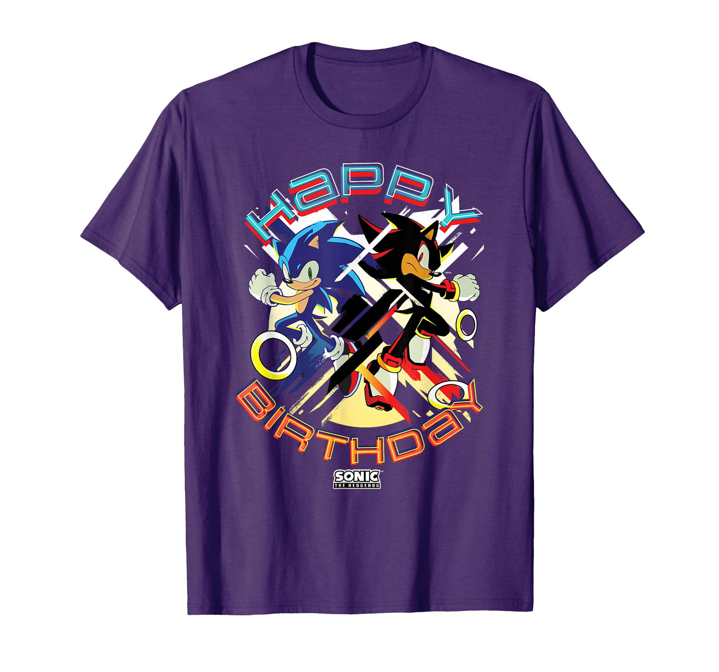 Sonic The Hedgehog Happy Birthday Sonic Shadow Chest Poster T-Shirt