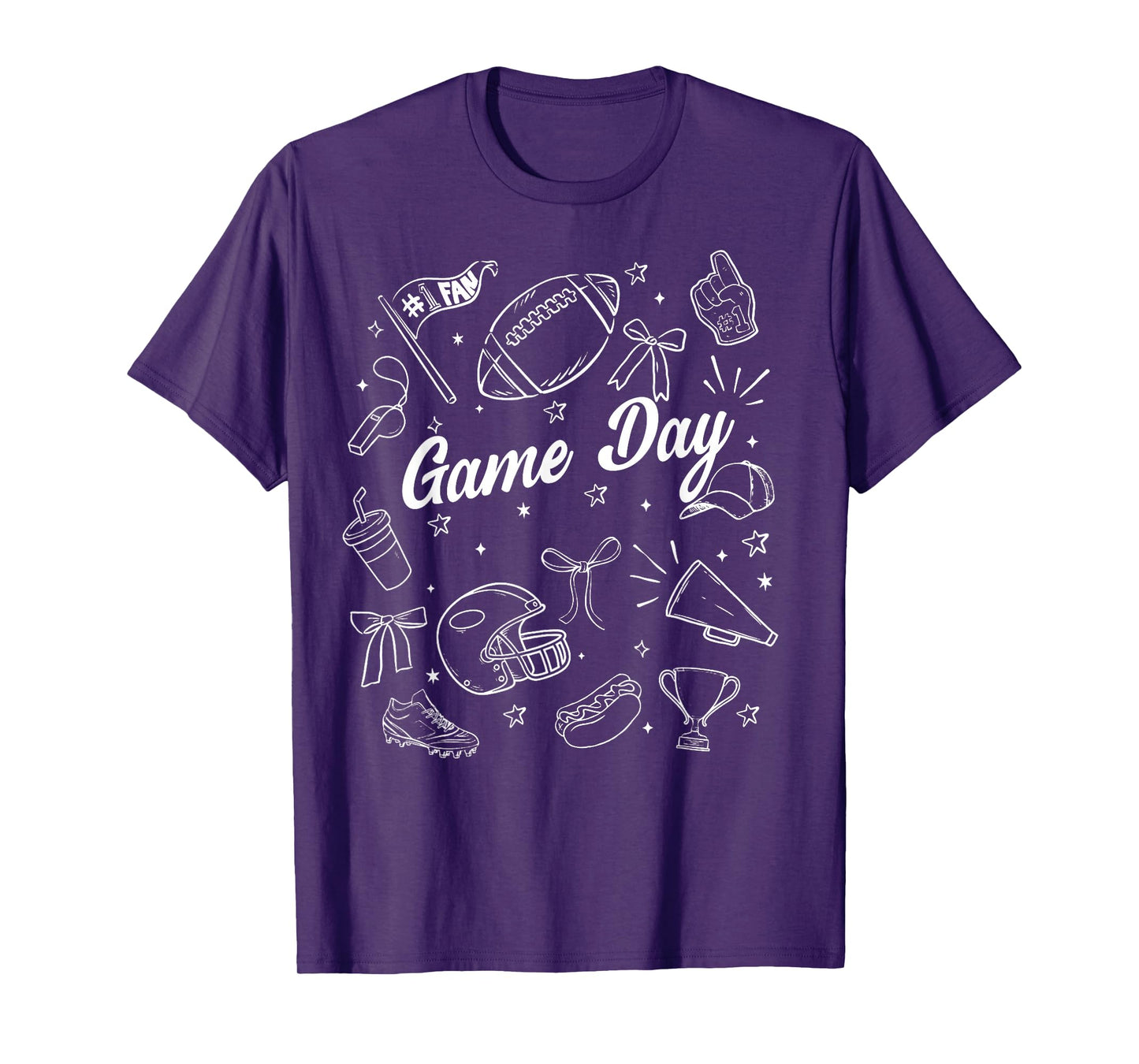 Touchdown Cheer Football Game Day Coquette Bow Women Girls T-Shirt