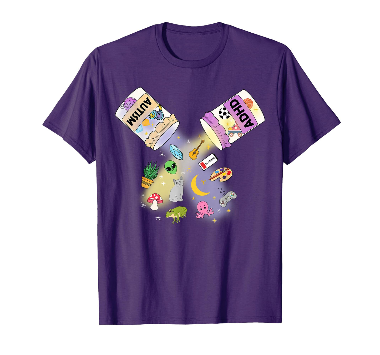 Funny AuDHD Neurodiversity Autism ADHD Fusion Men Women Kids T-Shirt