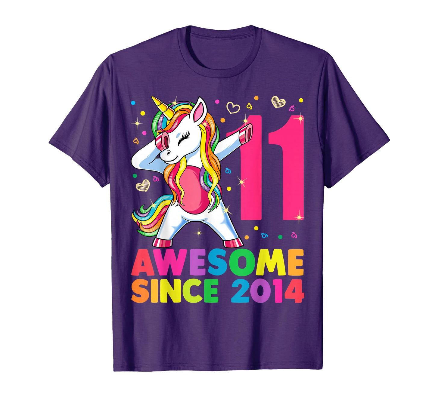 11 Years Old Unicorn Dabbing 11th Birthday Girl Gift Party T-Shirt