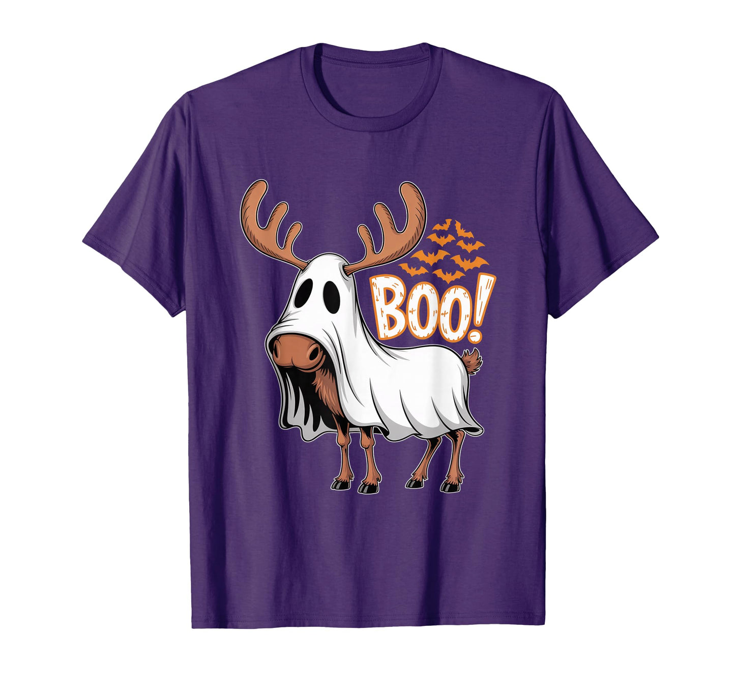 Spooky Moose Ghost Boo Costume Halloween Party T-Shirt