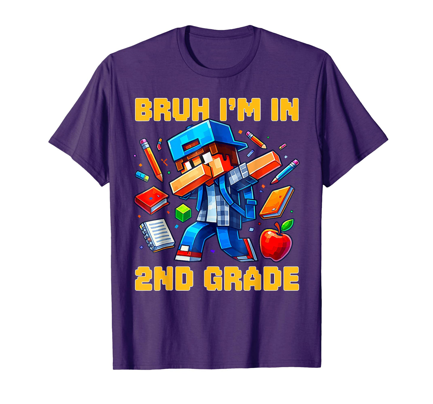 Bruh I'm in 2nd Grade Dabbing Boys Kids Gamer Back to School T-Shirt