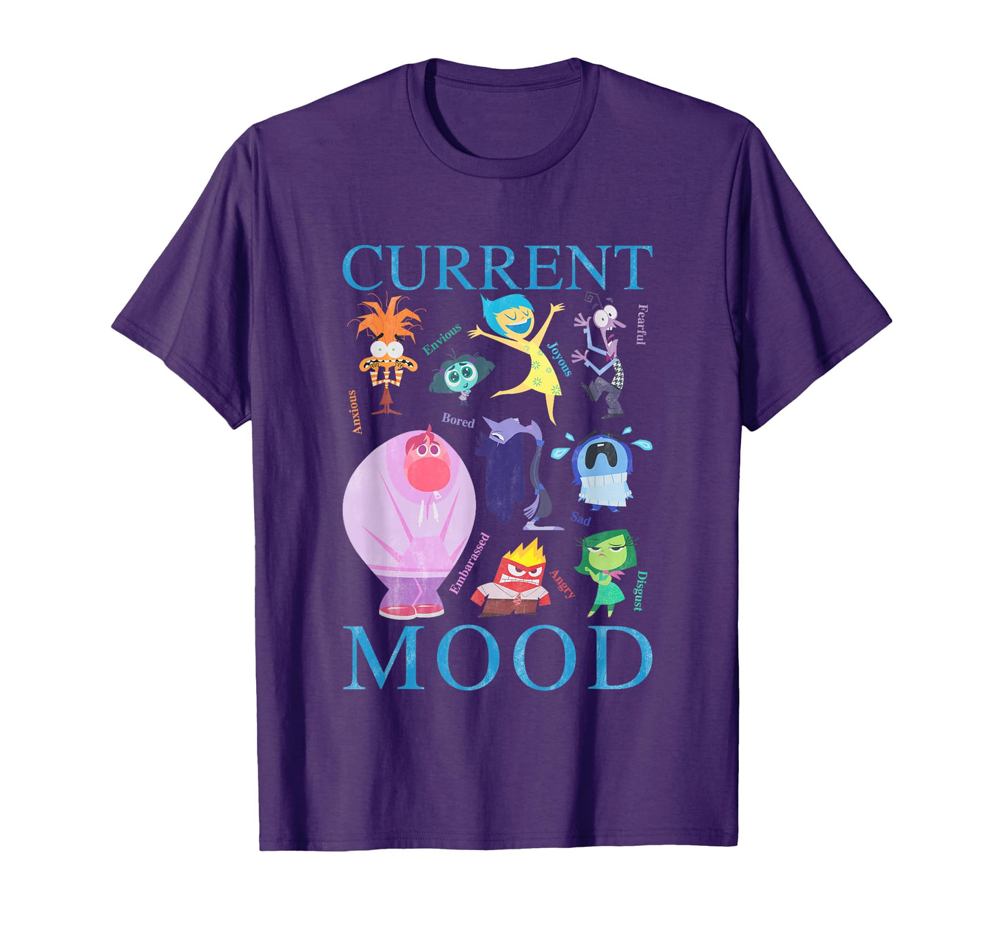Disney Pixar Inside Out 2 Current Mood Many Emotions Vintage T-Shirt