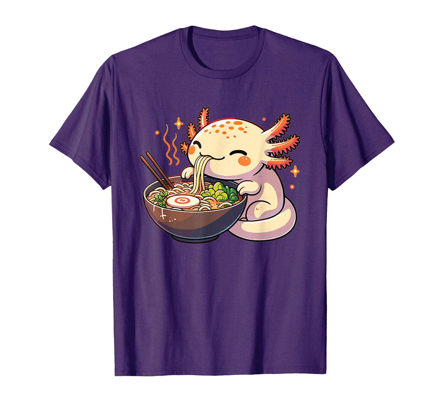 Cute Axolotl Eats Ramen Noodles Axolotls Ramen T-Shirt