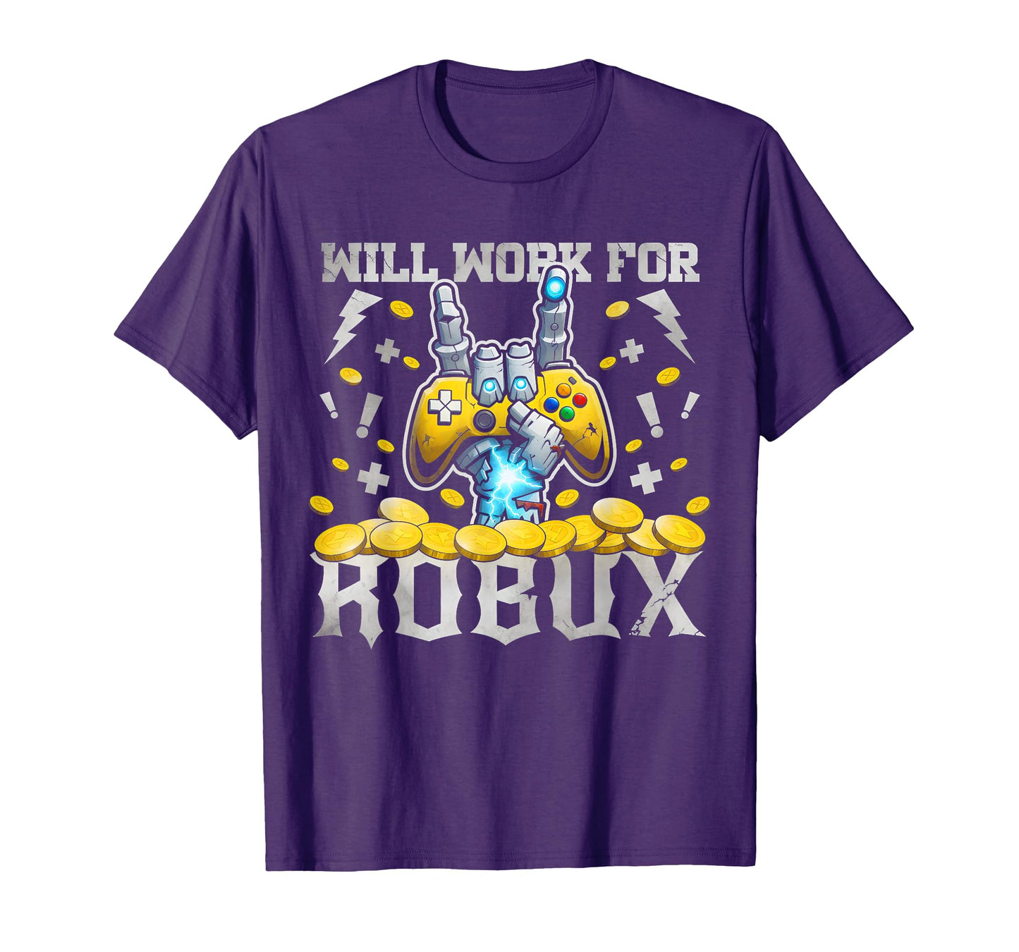 Will work for ROBUX Funny Gaming Blockchain Token Saying T-Shirt