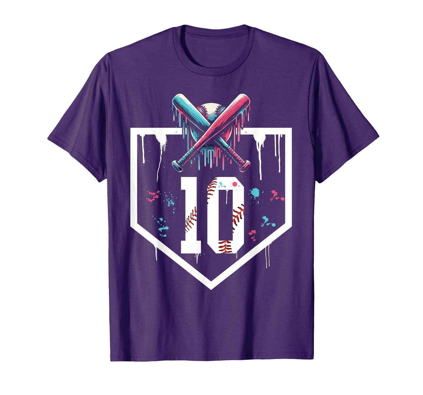 Baseball 10th Birthday Home Plate Boy Youth Ten 10 Year Old T-Shirt