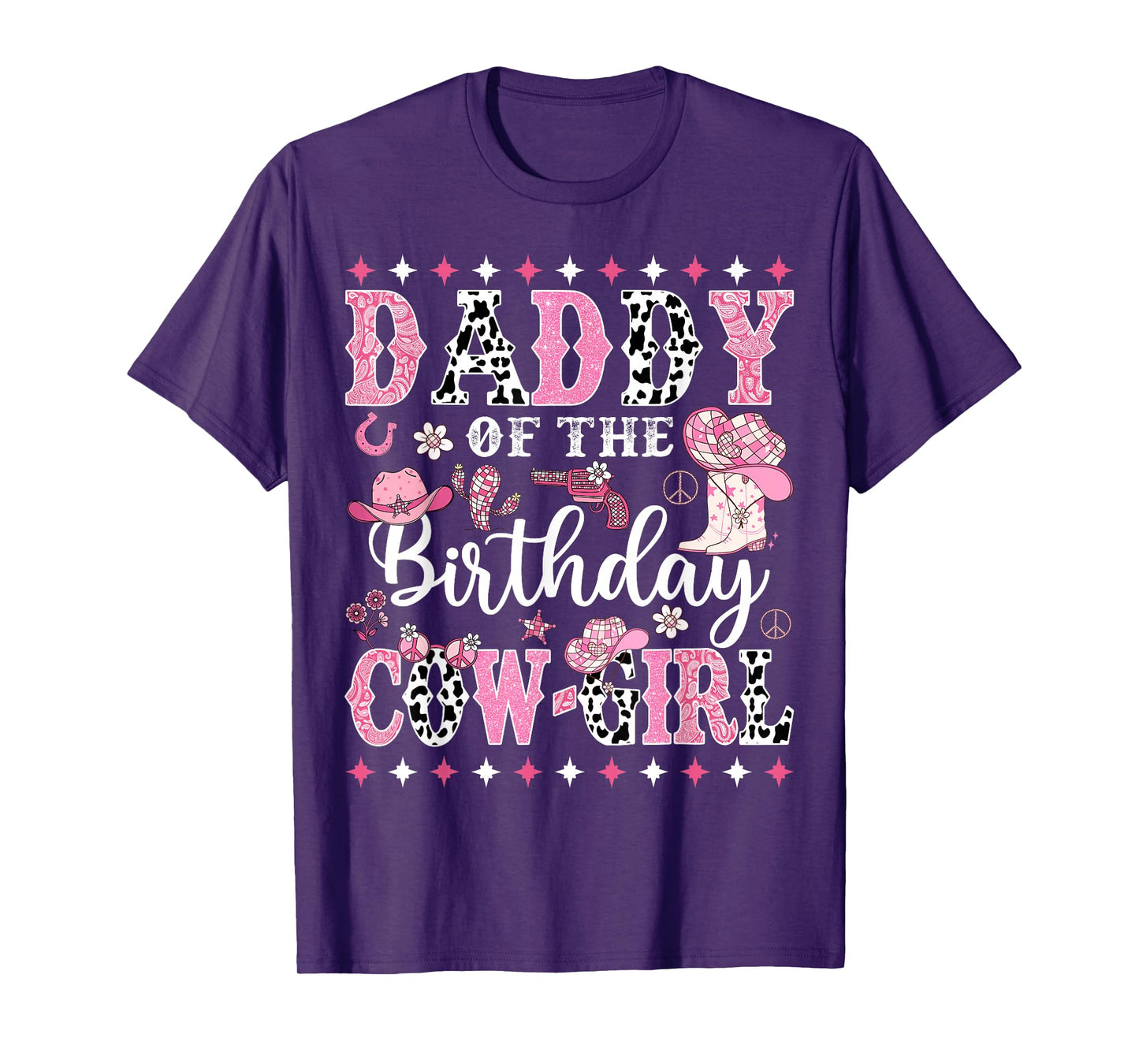 Cowgirl Birthday Matching Family Daddy Of The Birthday CowGirl Rodeo Black Unisex T-Shirt