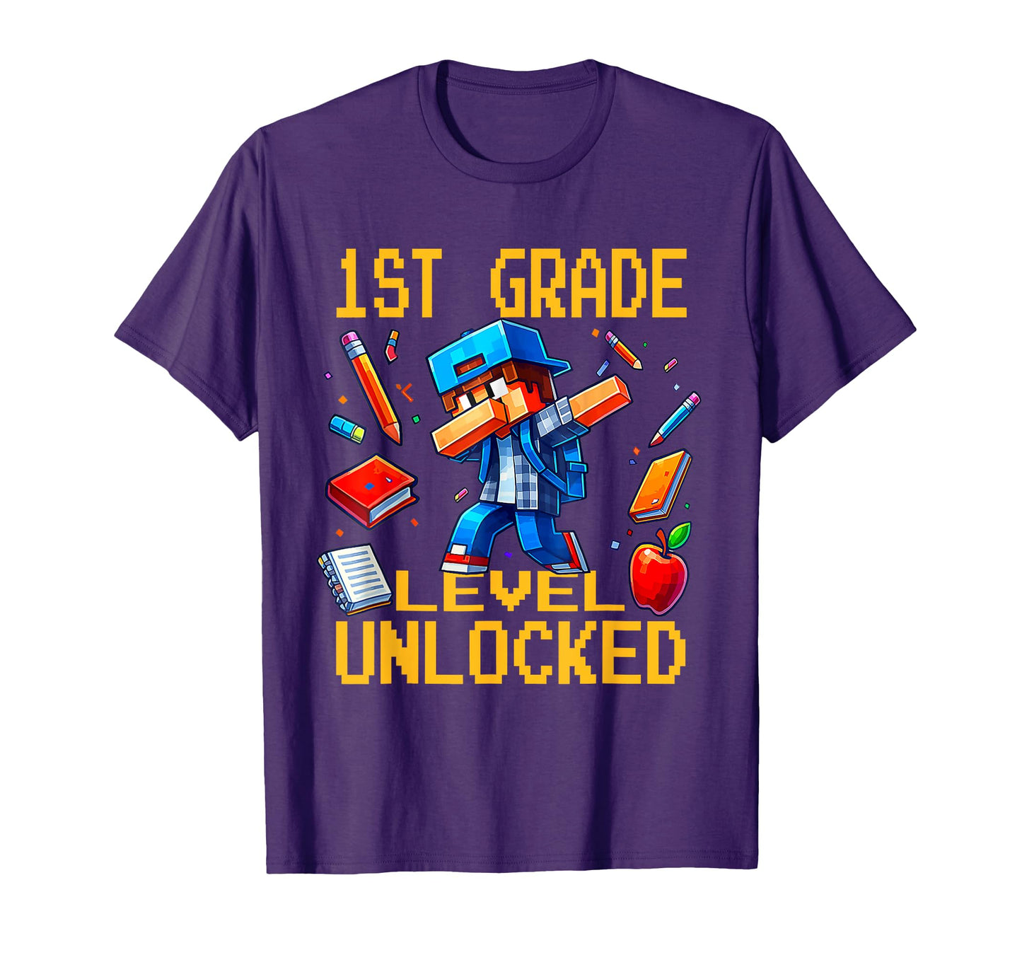 First Grade Level Unlocked Dabbing Gamer Back to School T-Shirt