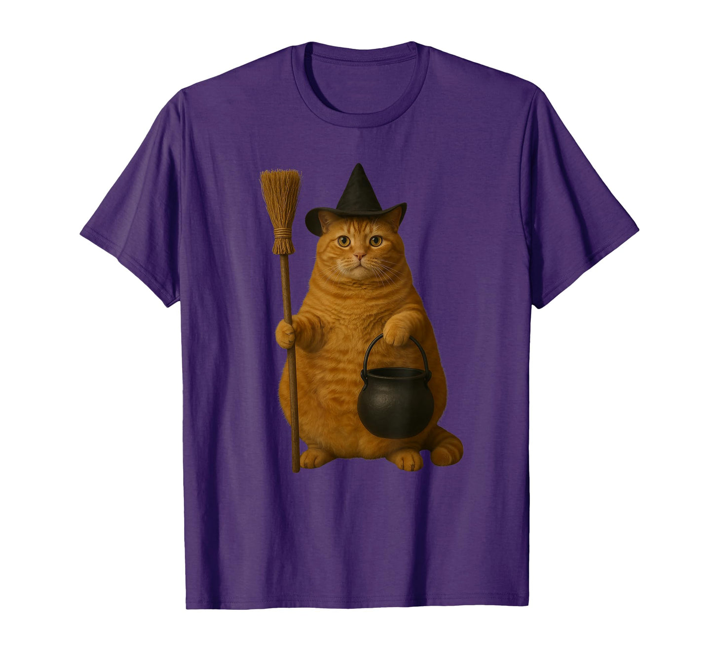 Orange Tabby Cat, Chunky Fat Halloween Kitty Cat T-Shirt