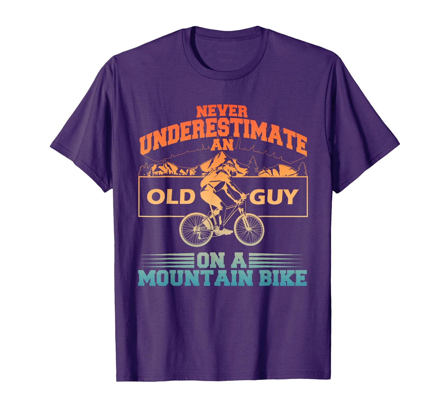 Cool Mountain Bike Art For Men Grandpa Mountain Biking T-Shirt