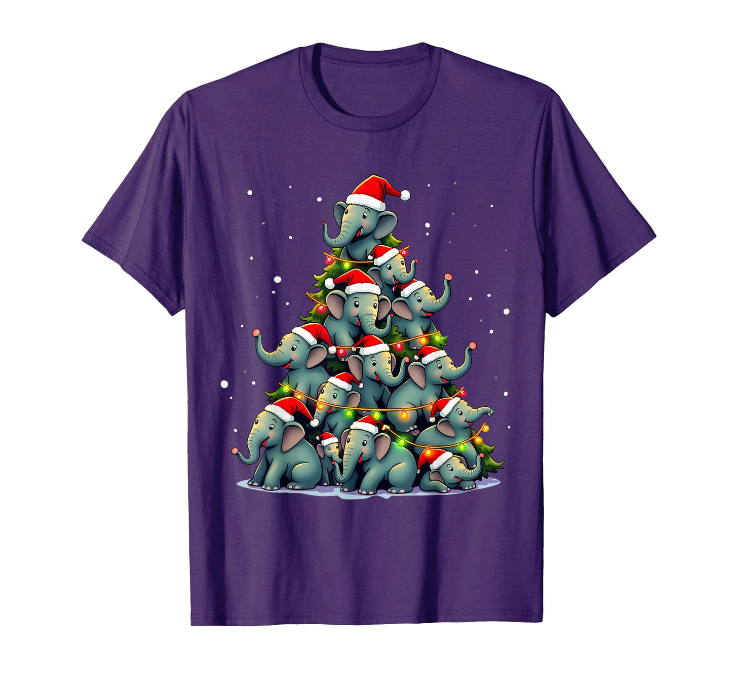 Elephant Christmas Tree Funny Jumbo Holiday Cute Elephant T-Shirt