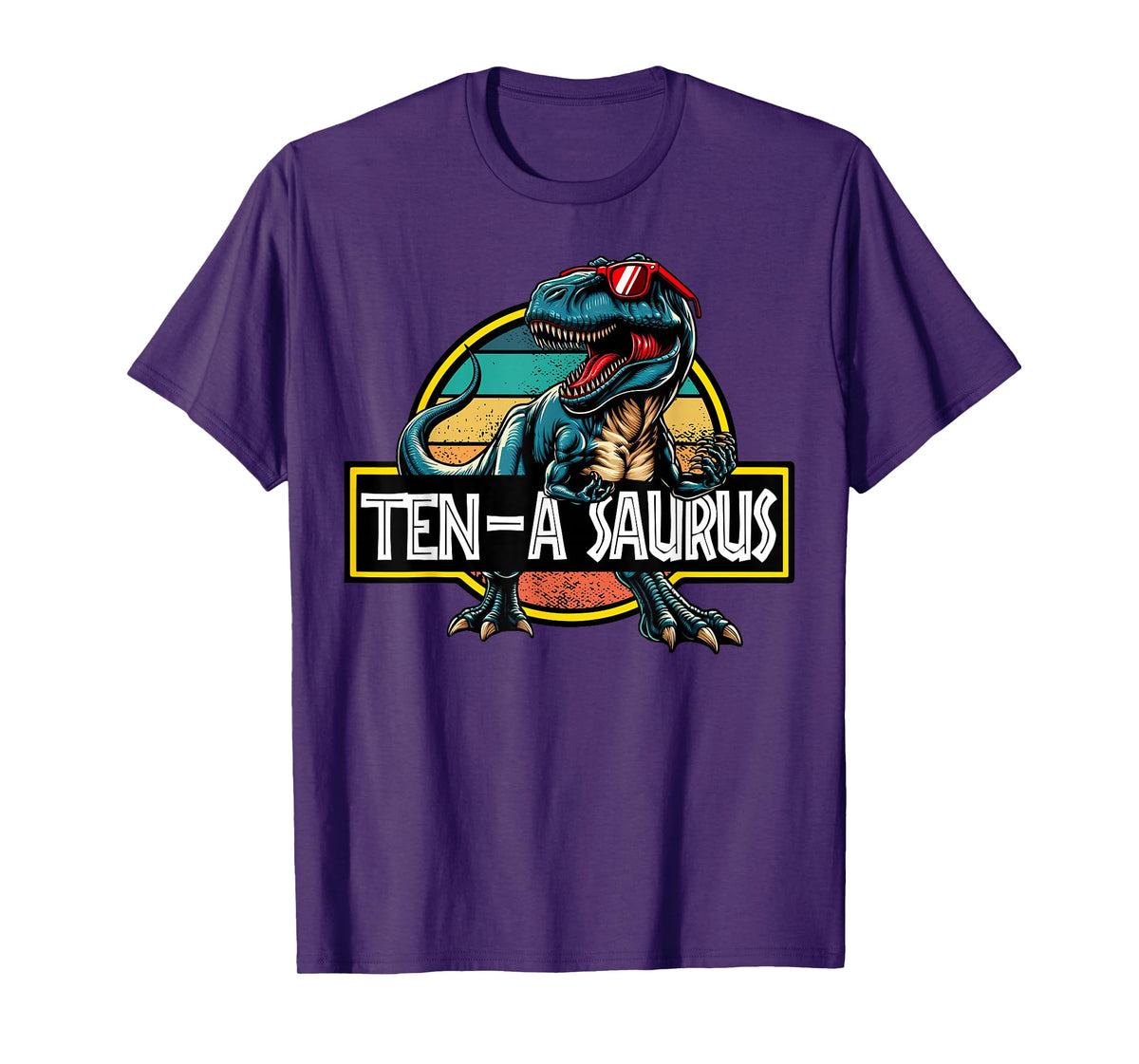 Ten A Saurus T Rex Dinosaur Birthday Party 10 Year Old T-Shirt