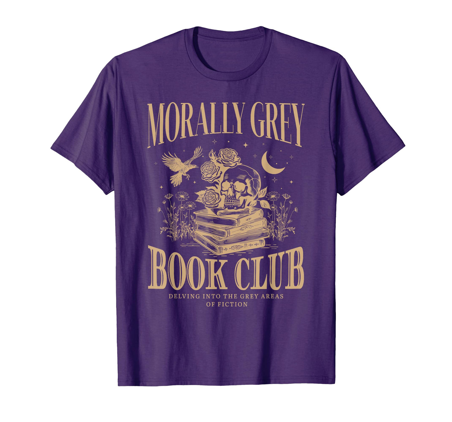 Morally Grey Book Club Skeleton Funny Books Lover Bookworm T-Shirt