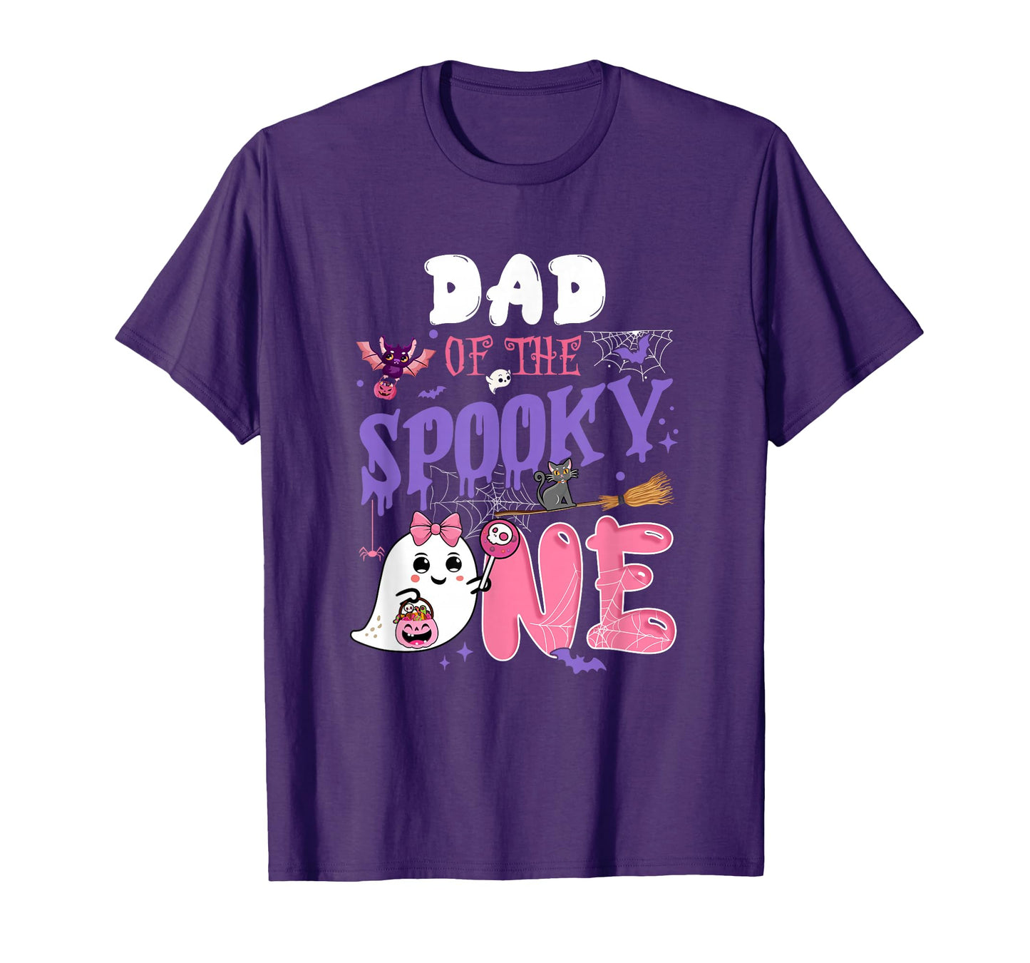 Dad Of The Spooky One 1St Birthday Girl Halloween Ghost T-Shirt