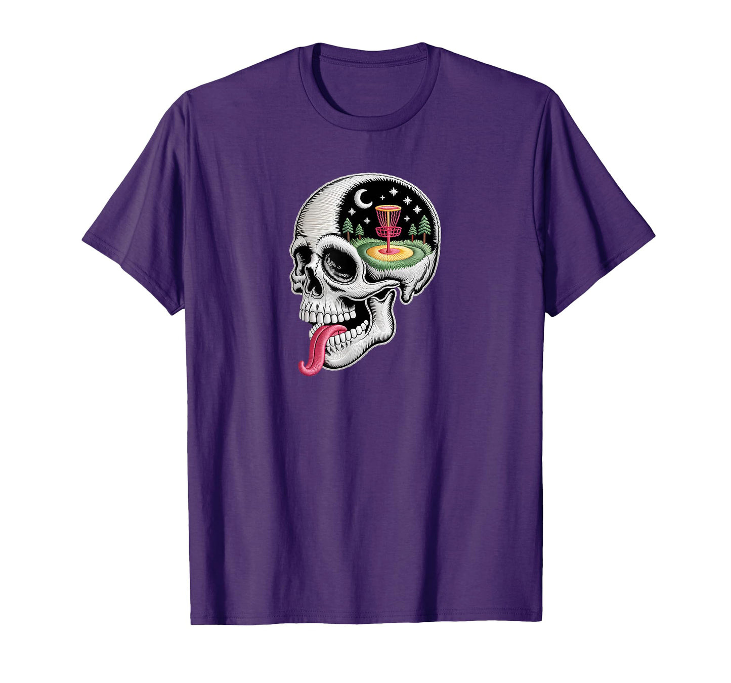 Funny Dreaming Skull Disc Golf Lover Dad Husband Disc Golf T-Shirt