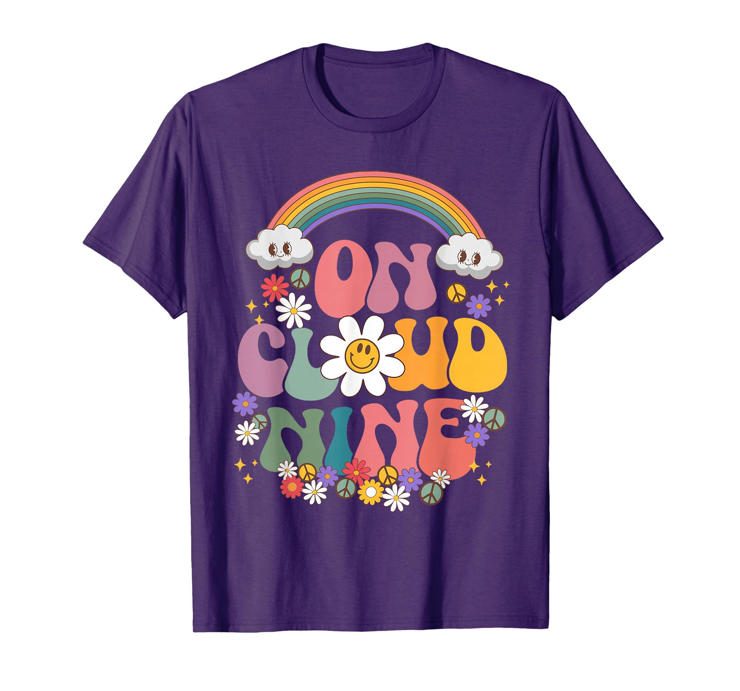On Cloud NINE BIRTHDAY SHIRT 9th Birthday Girl Funny Retro T-Shirt