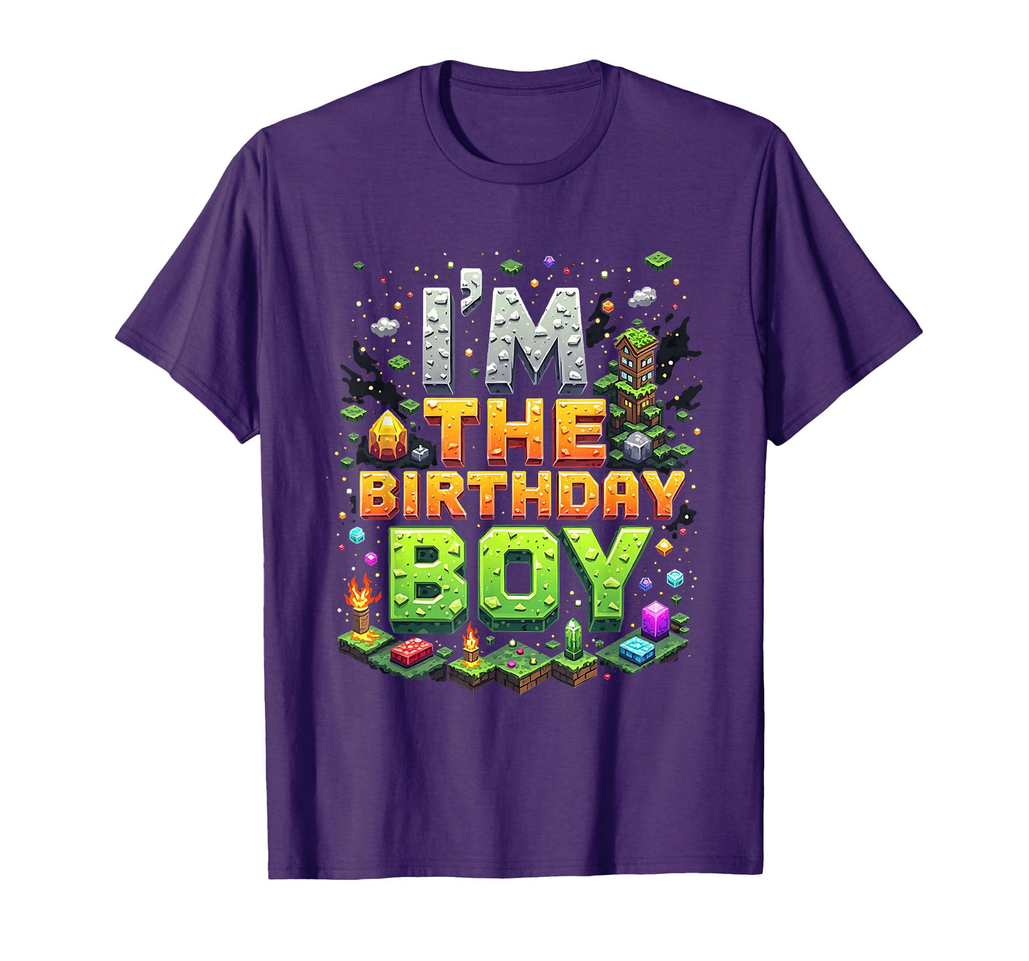 Bday Party Video Gamer Pixel Number I'm The Birthday Boy T-Shirt