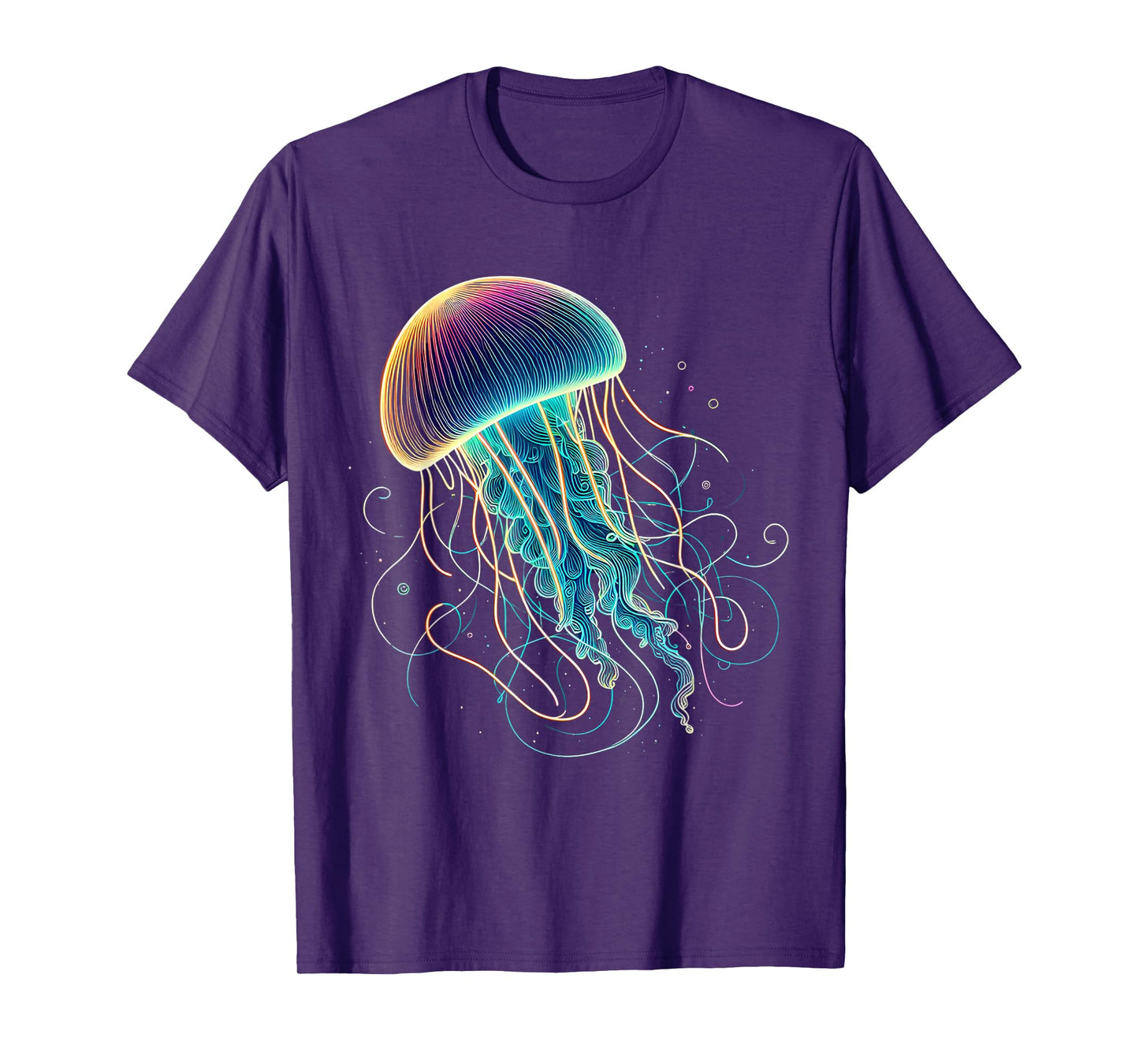 Colorful Vibrant Glowing Jellyfish with Rainbow Colors T-Shirt