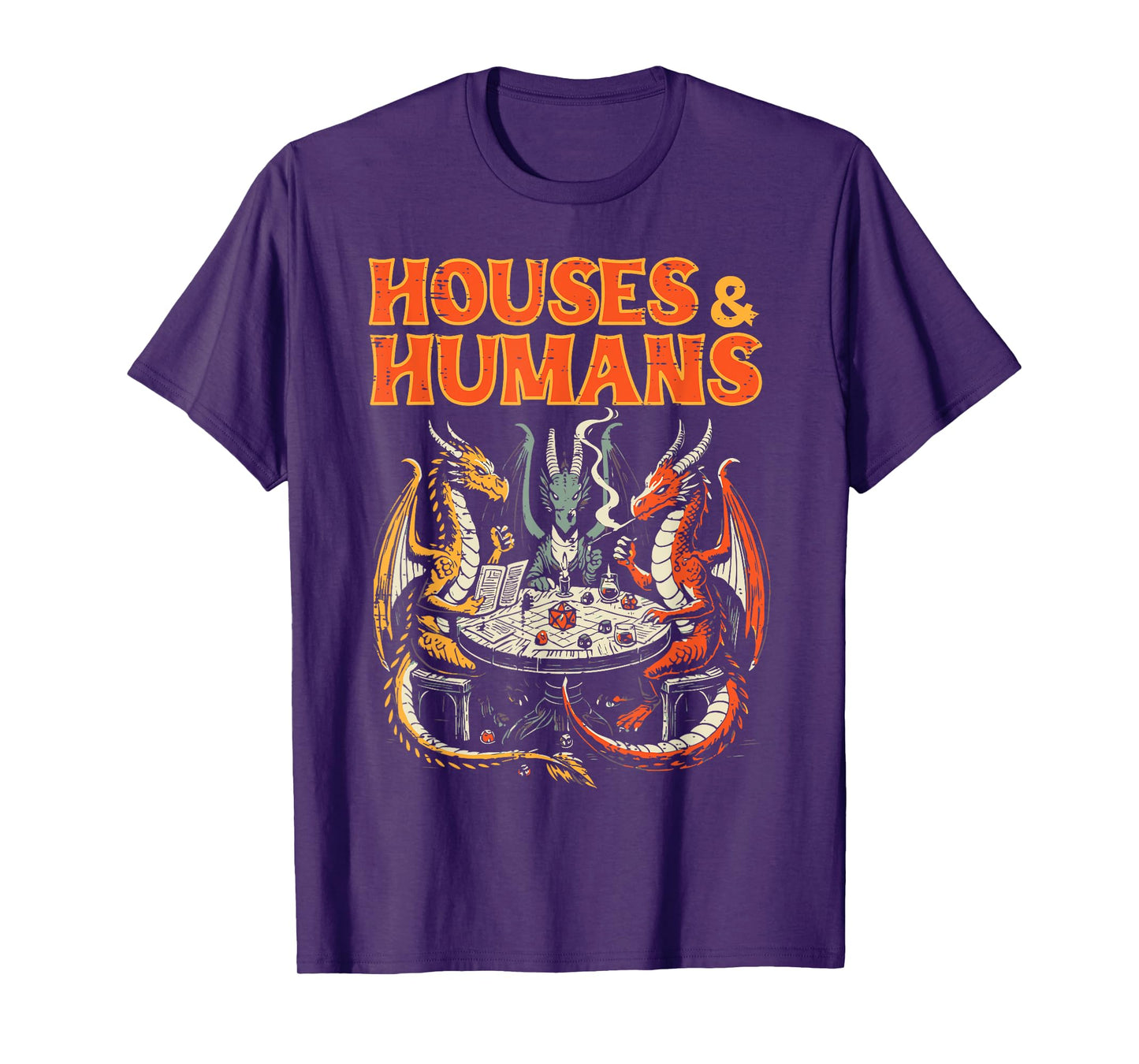 Gaming Houses Humans Funny Rpg Parody Gamer Men Boys Kids T-Shirt