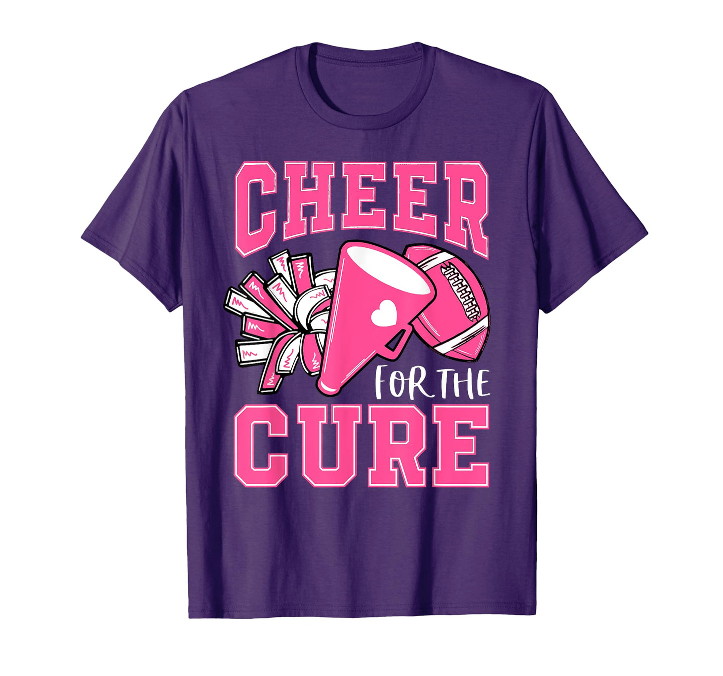 Cheer For The Cure Breast Cancer Awareness Cheerleader Funny T-Shirt