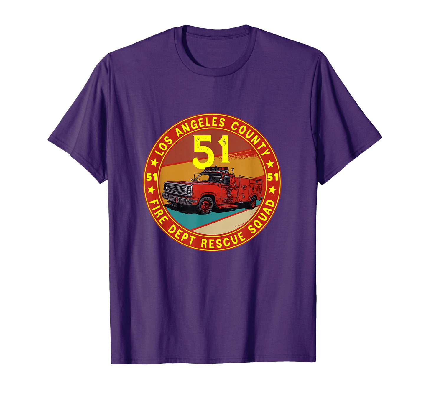 Vintage Truck Side 51 Emergency Squad classic emergency 51 T-Shirt