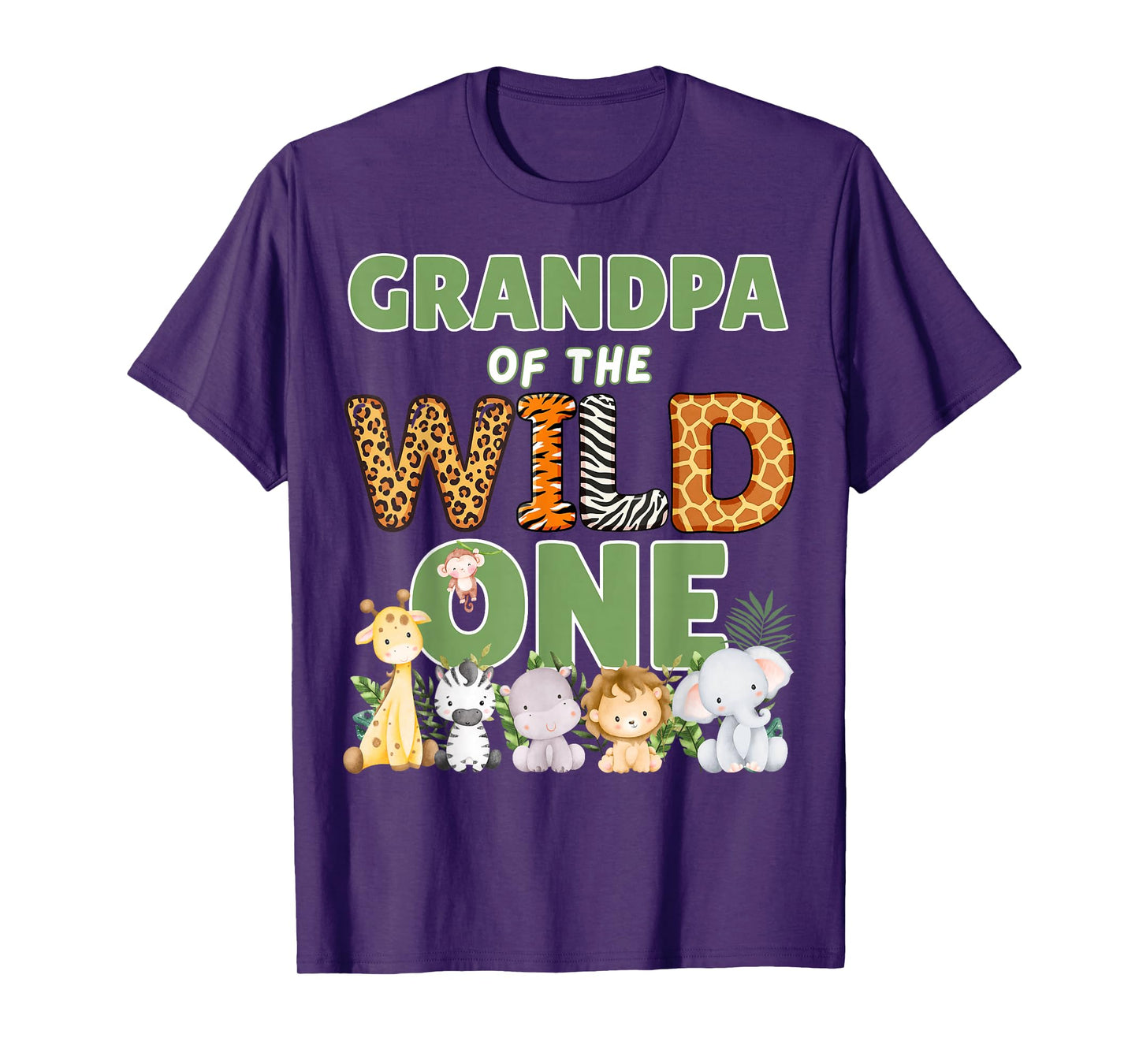 Grandpa Of The Wild One 1st Birthday Safari Family Matching T-Shirt
