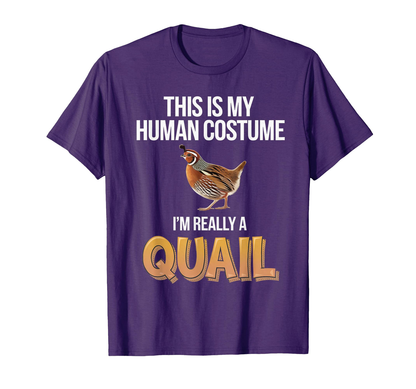 Halloween This Is My Human Costume I'm Really A Quail T-Shirt