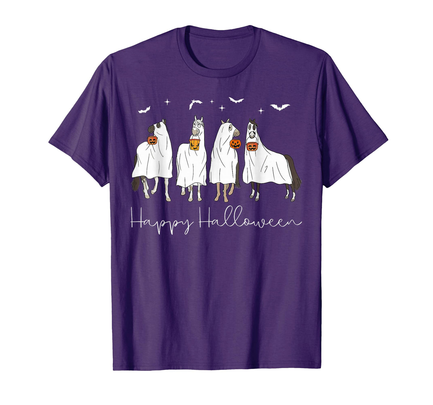 Happy Halloween Horse Ghost 2025 T-Shirt