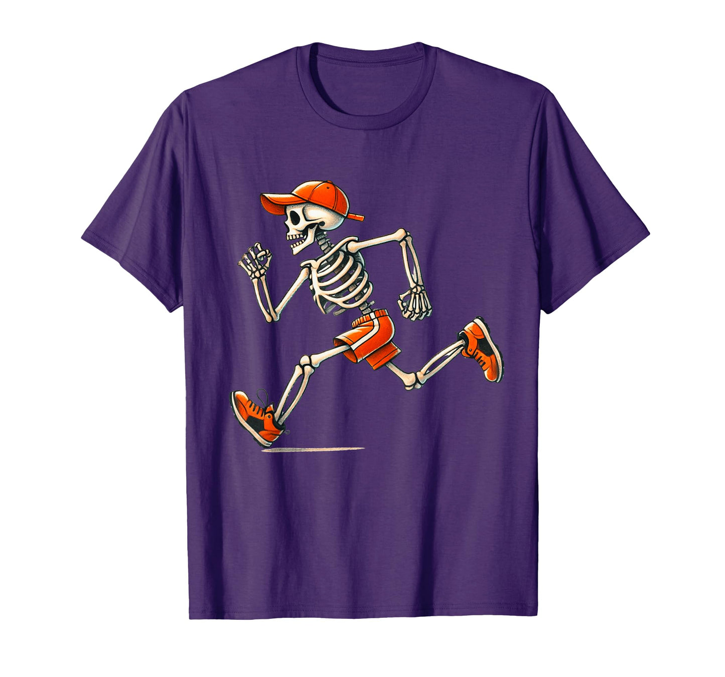 Skeleton Running Halloween Costume Runner Men Boys Kids T-Shirt
