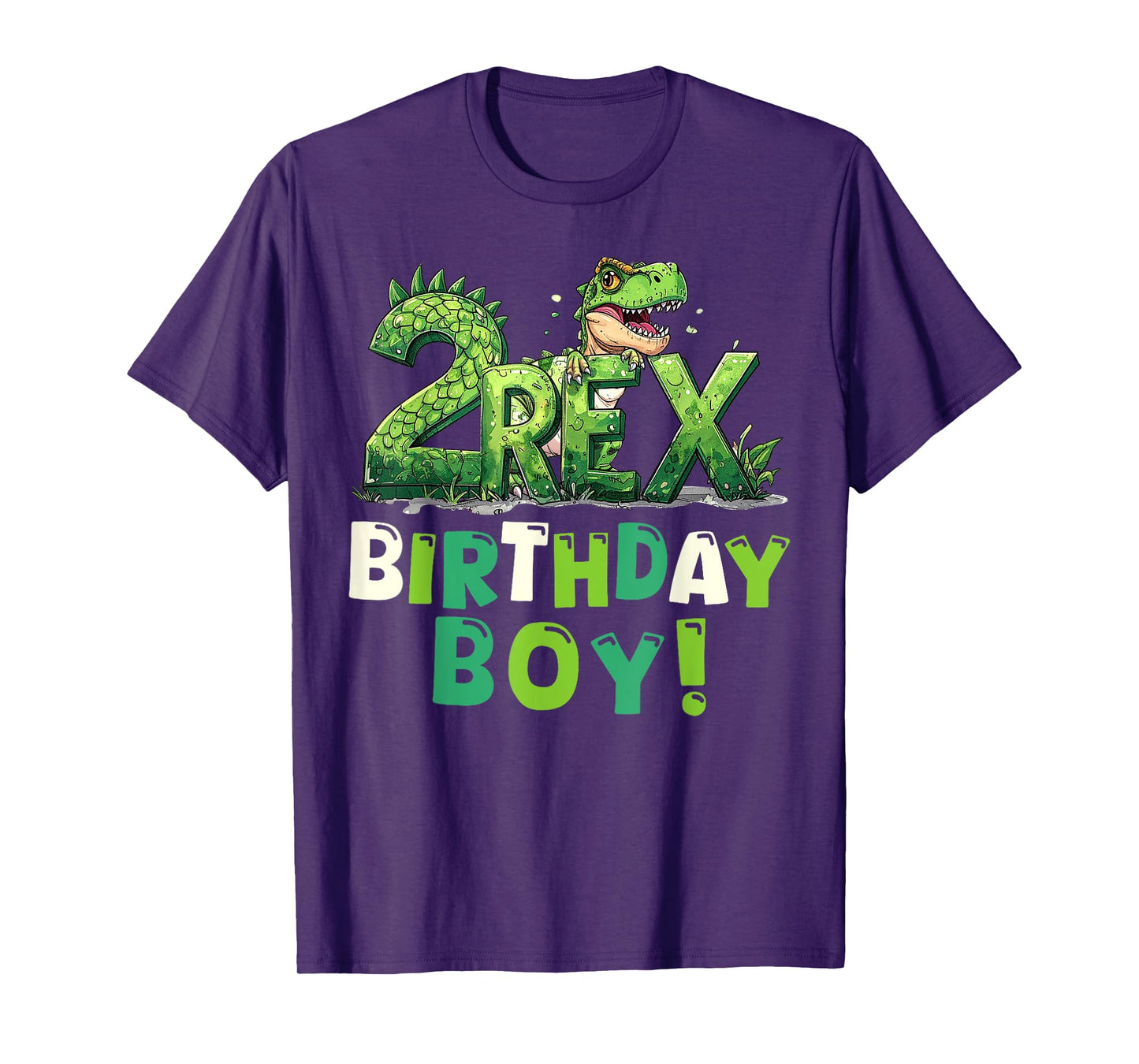 Two Rex 2nd Birthday Boy Second Dinosaur 2 Year Old Boys T-Shirt
