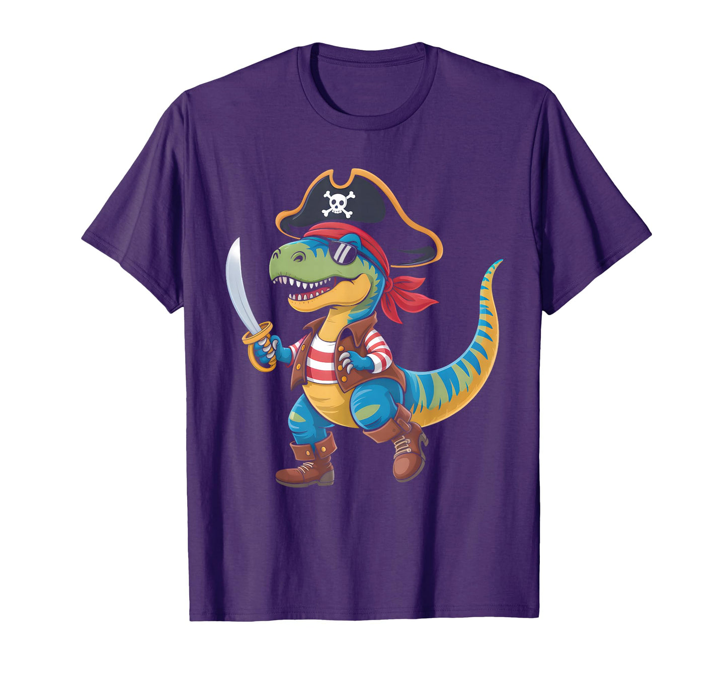 Toddler Boy Halloween Shirt Kids Funny Pirate Dinosaur T Rex T-Shirt