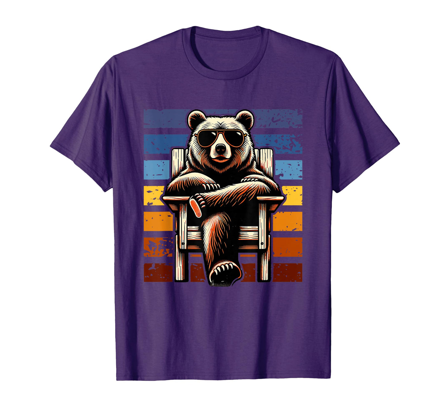 Cool Retro Bear in Sunglasses 70s 80s 90s Novelty Funny Bear T-Shirt