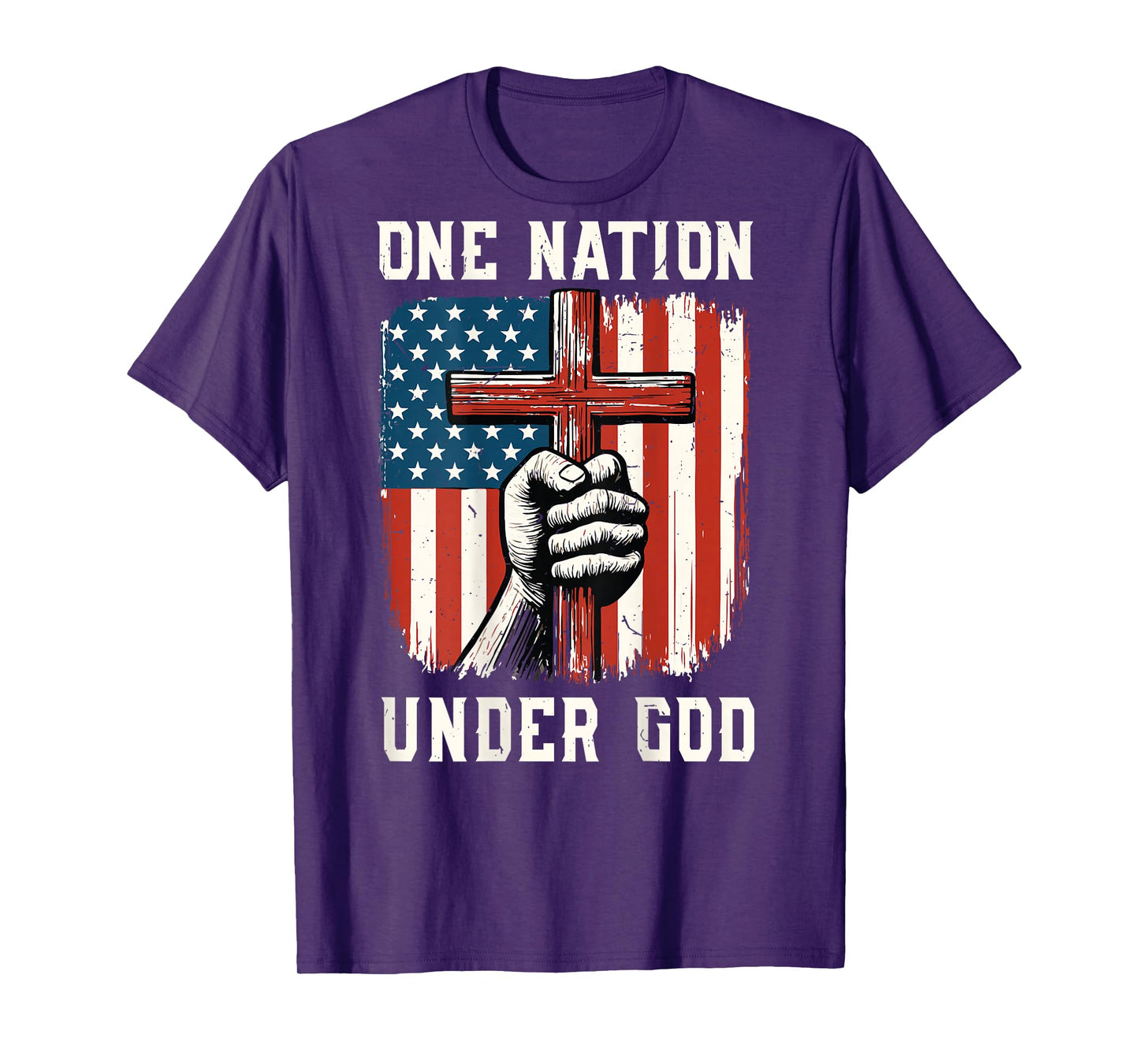 One Nation Under God American Flag Faith Christian Patriotic T-Shirt
