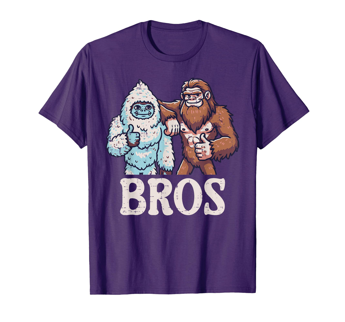 Bigfoot Sasquatch Yeti Bros Funny Brothers Men Women Kids T-Shirt