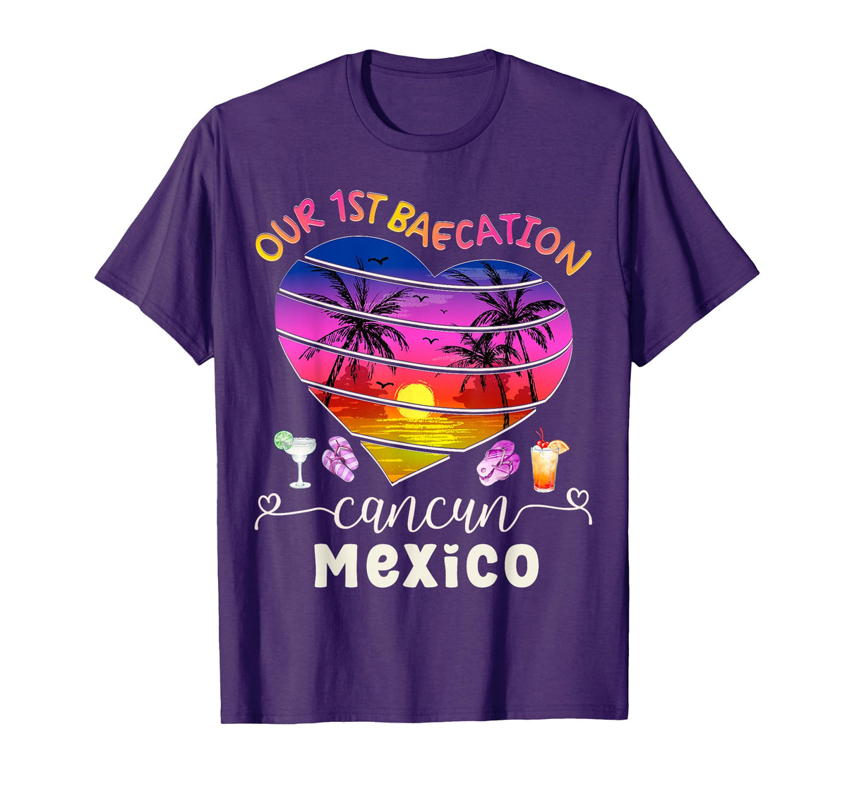 Our 1st Baecation Summer Vacation Cancun Mexico Couples Trip T-Shirt