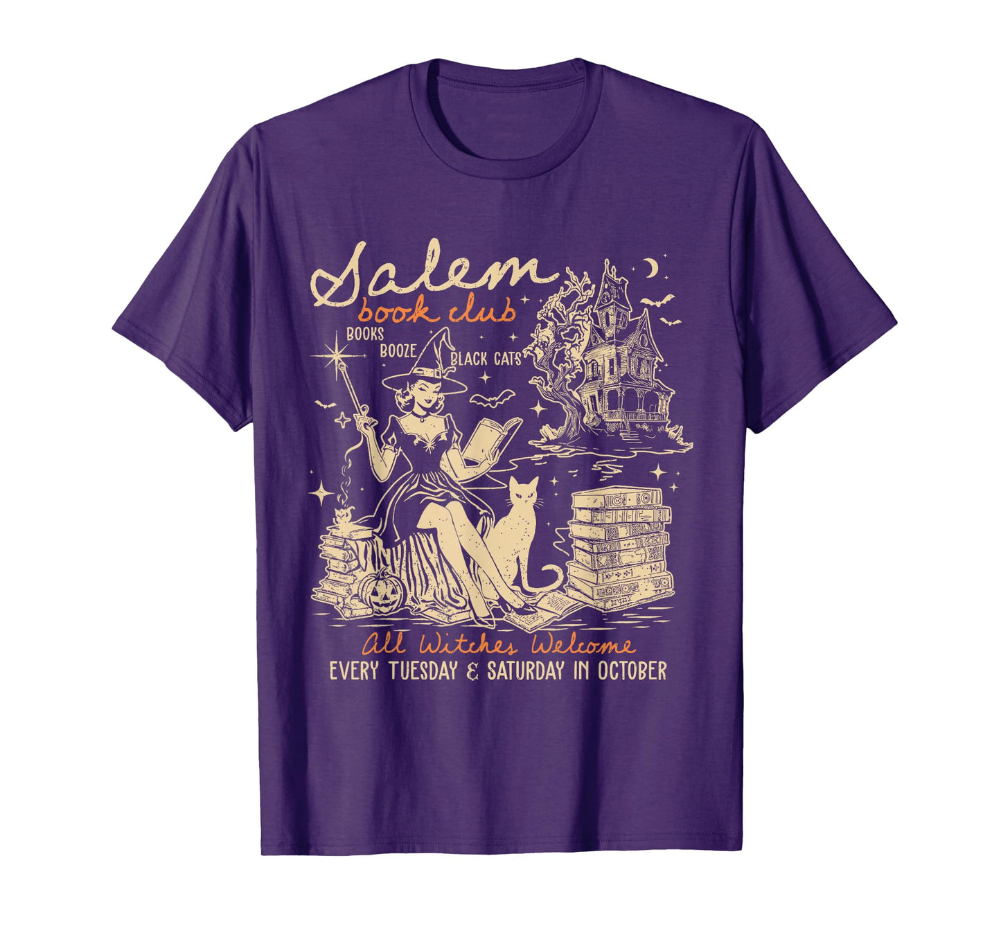 Salem Book Club Witches Witchy Witch Spooky Season Halloween T-Shirt