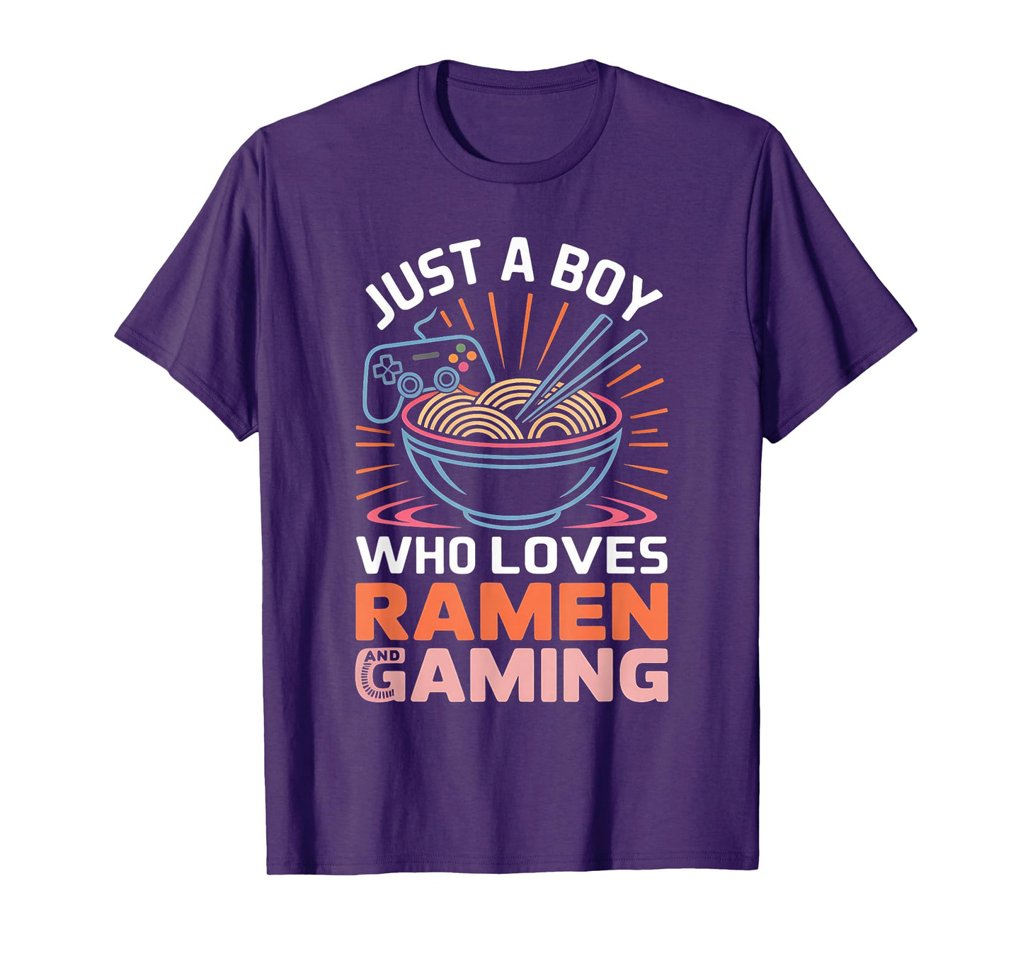 Just A Boy Who Loves Ramen and Gaming Japan Anime Video Game T-Shirt