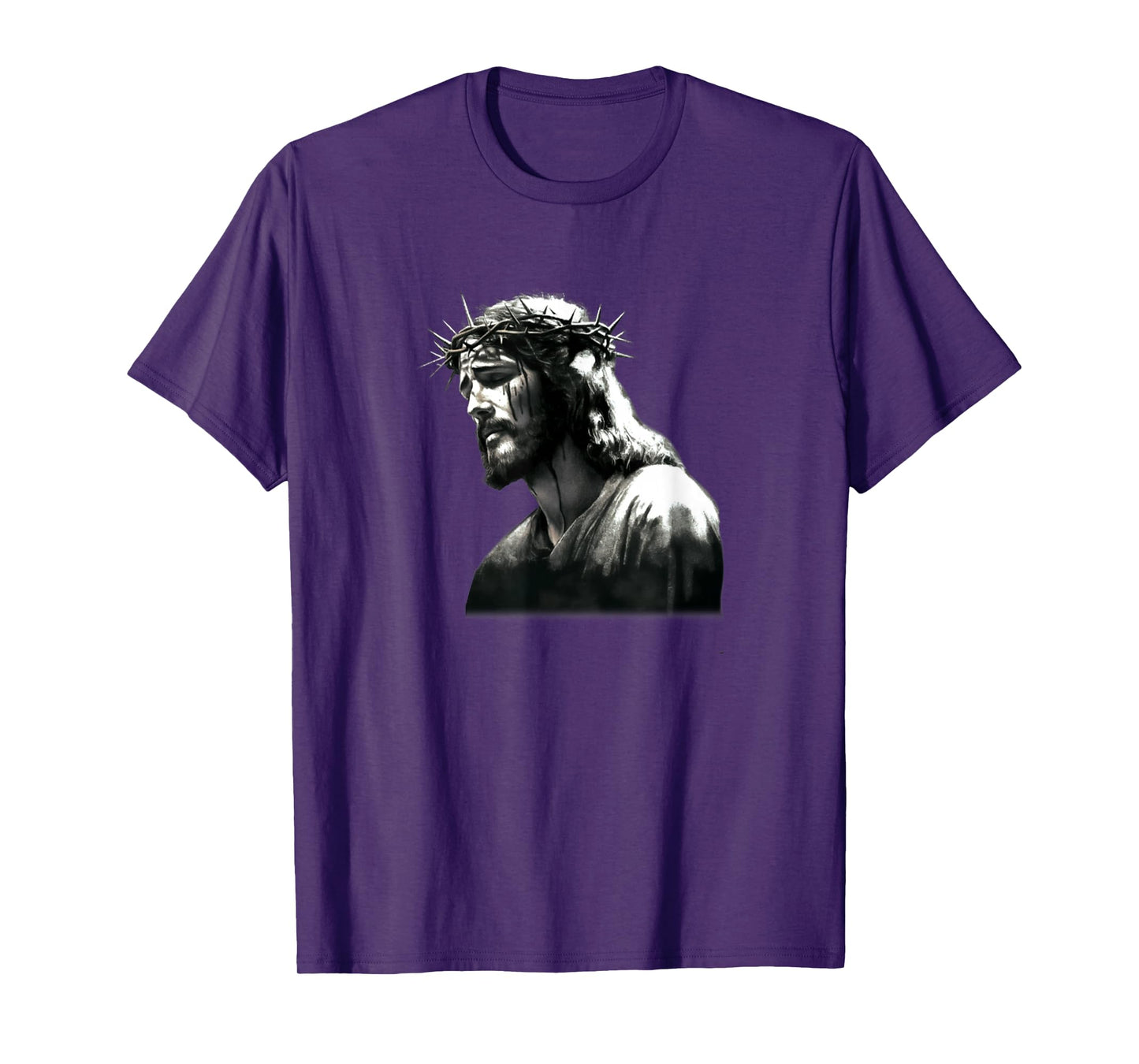 Face of Jesus Crown of Thorns He Has Risen Faith Bible T-Shirt