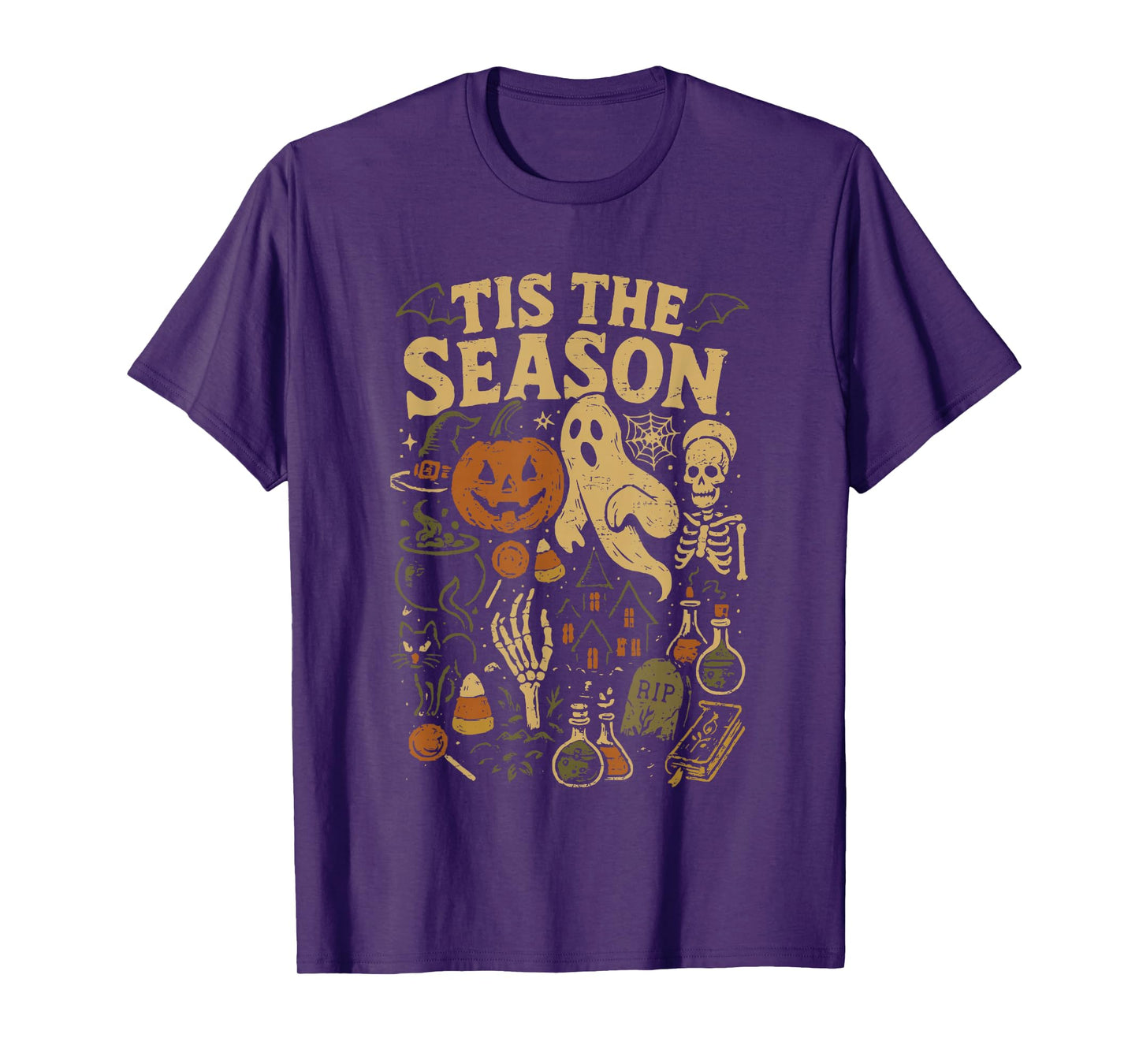 Halloween Vibes Spooky Season Pumpkin Witch Tis The Season T-Shirt