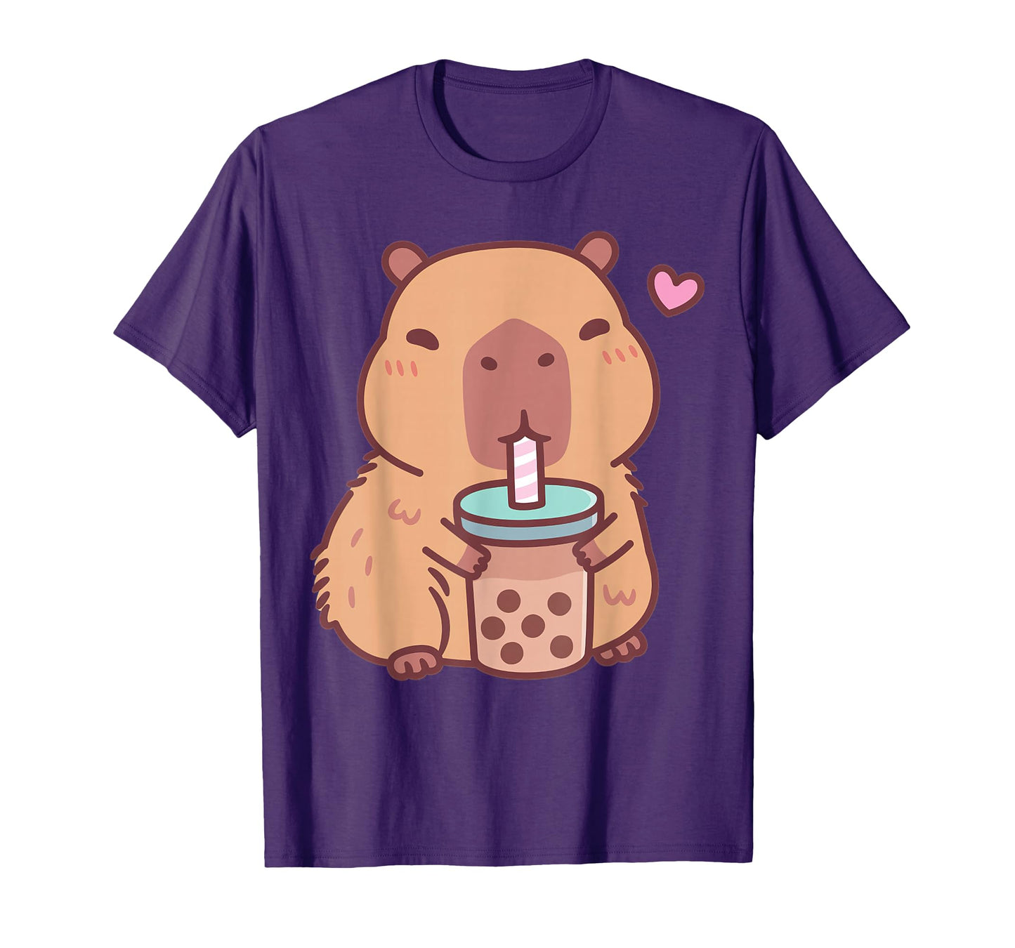 Cute Capybara Kawaii Anime Drinking Bubble Tea Lover Girls T-Shirt
