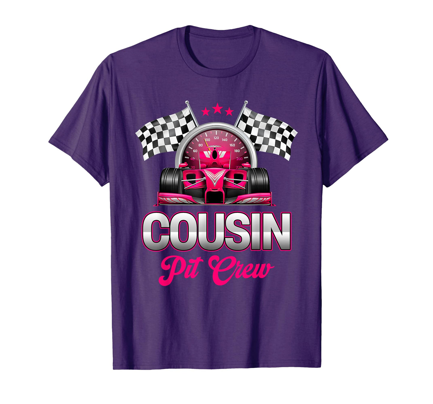 Cousin Pit Crew Race Car Birthday Girl Party Racing Family T-Shirt