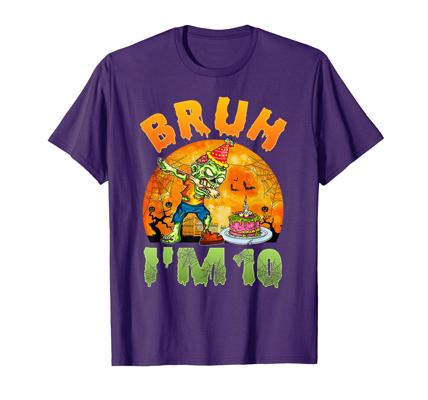 Bruh I'm 10 Years Old Boy It's My 10th Birthday Zombie Lover T-Shirt